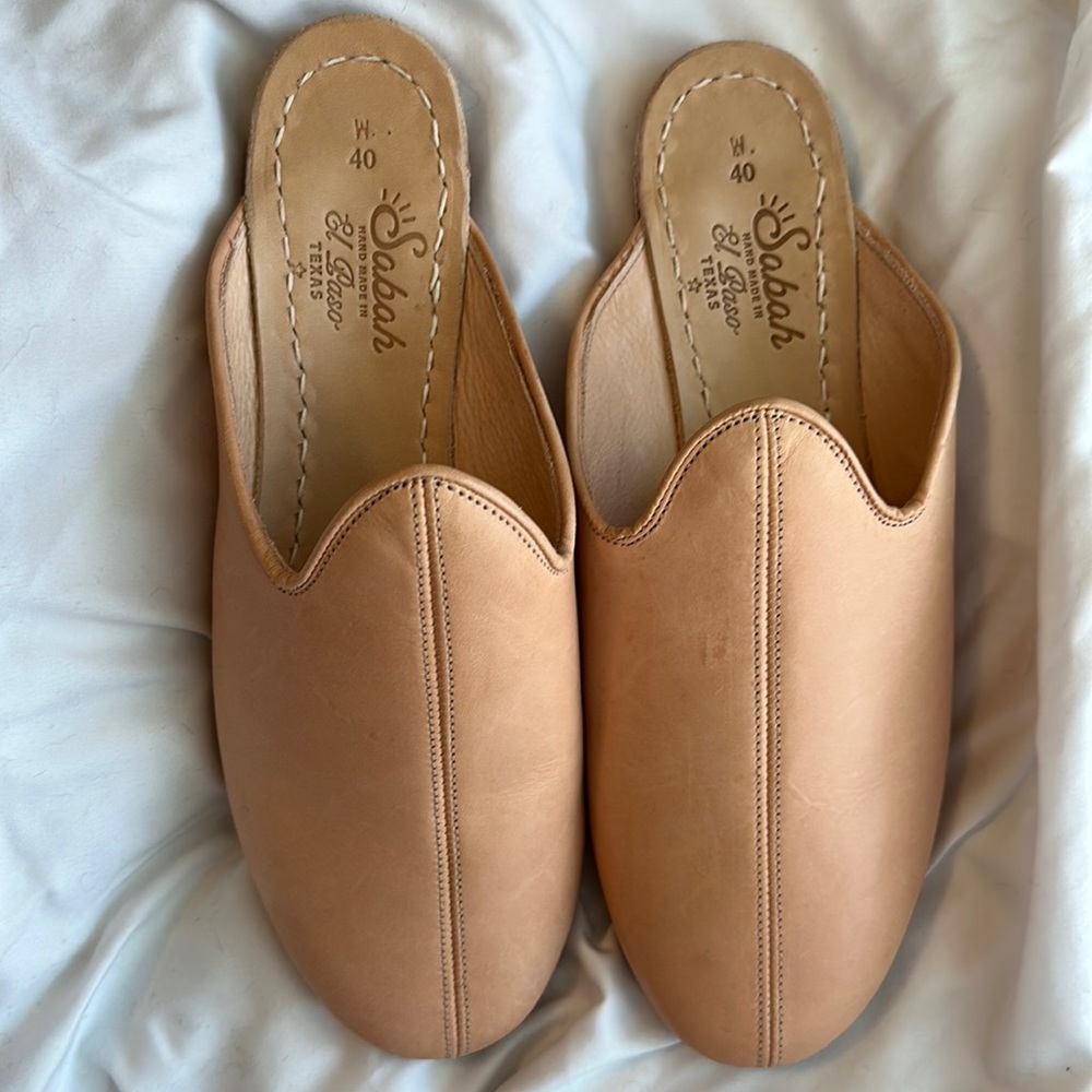 New Sabah El Paso Baba Loafers Veg Tan Leather Size 40 Womens